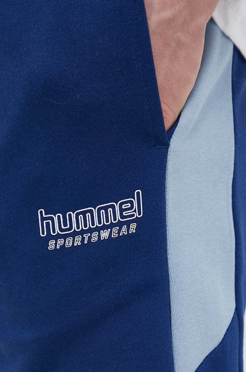 Hummel Памучен спортен панталон в тъмносиньо с изчистен дизайн - Pepit.bg