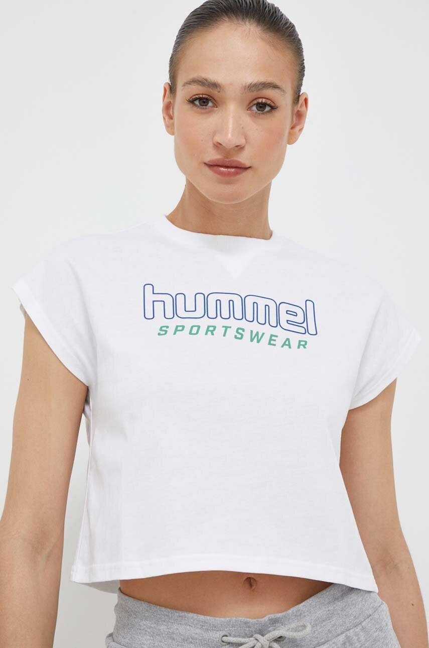 Hummel Памучна тениска в бяло - Pepit.bg