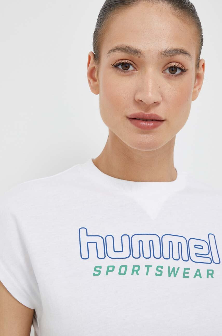 Hummel Памучна тениска в бяло - Pepit.bg