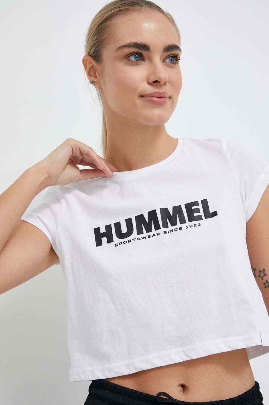 Hummel Памучна тениска в бяло - Pepit.bg