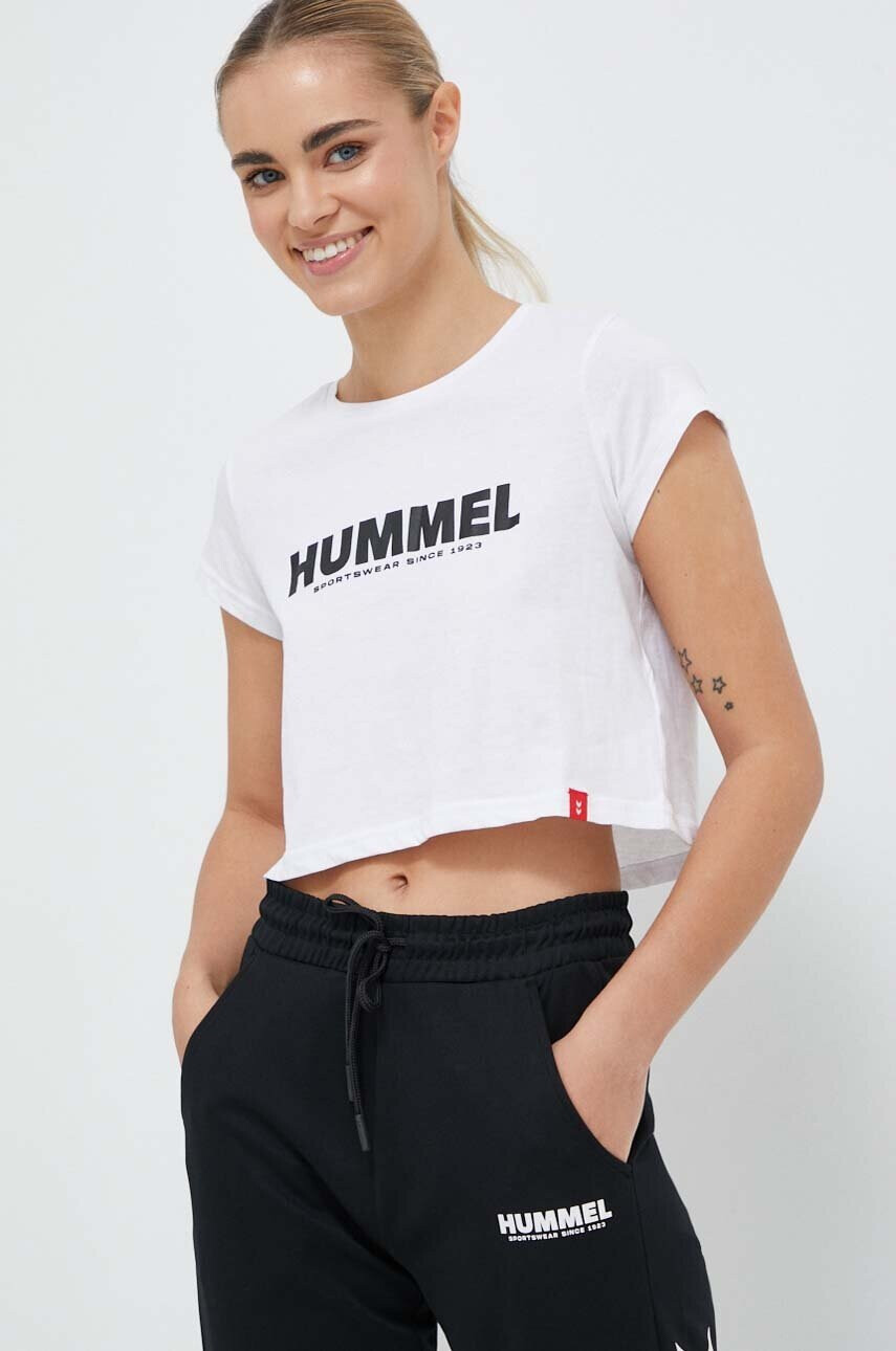 Hummel Памучна тениска в бяло - Pepit.bg