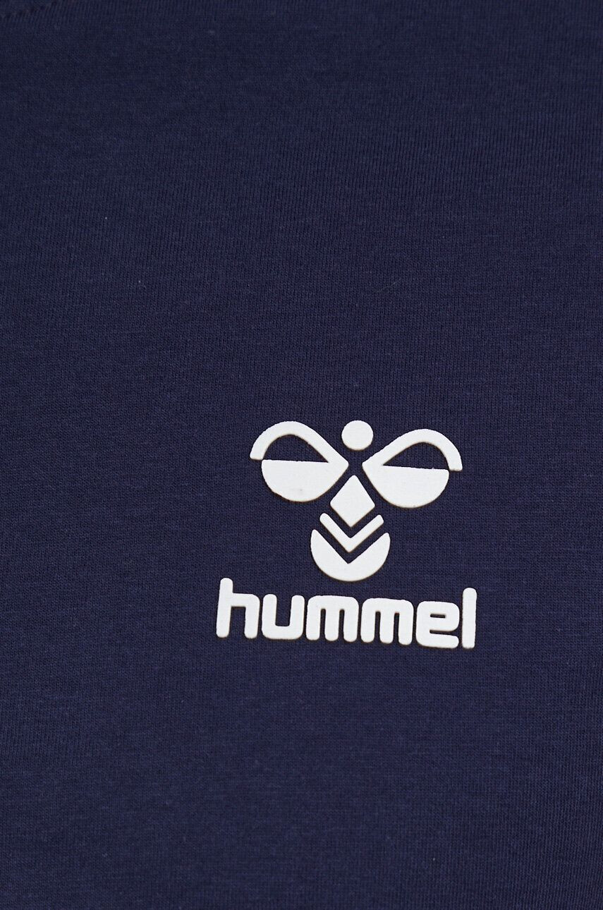 Hummel Памучна тениска в тъмносиньо с апликация - Pepit.bg