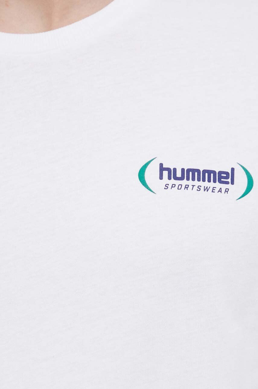 Hummel Памучна тениска в бяло с изчистен дизайн - Pepit.bg