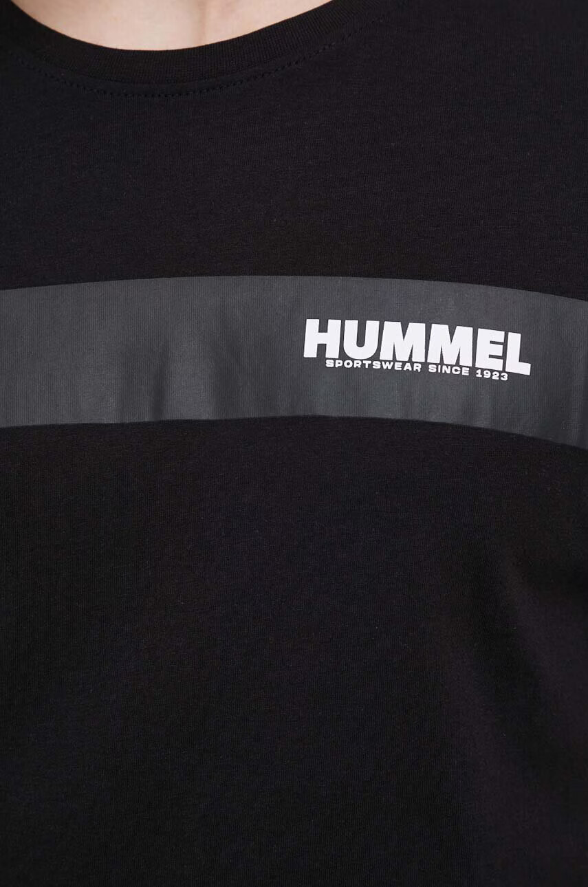 Hummel Памучна тениска в черно с принт - Pepit.bg