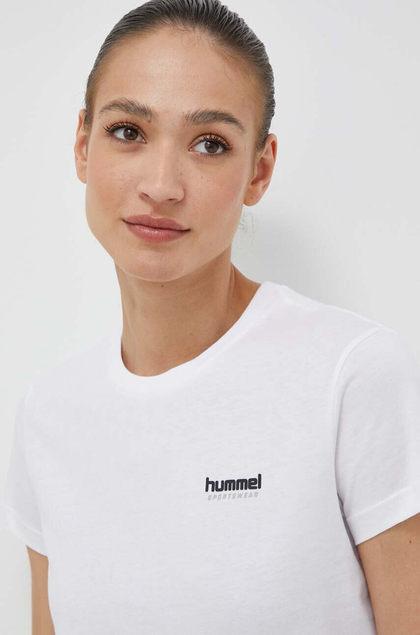 Hummel Памучна тениска в бяло - Pepit.bg