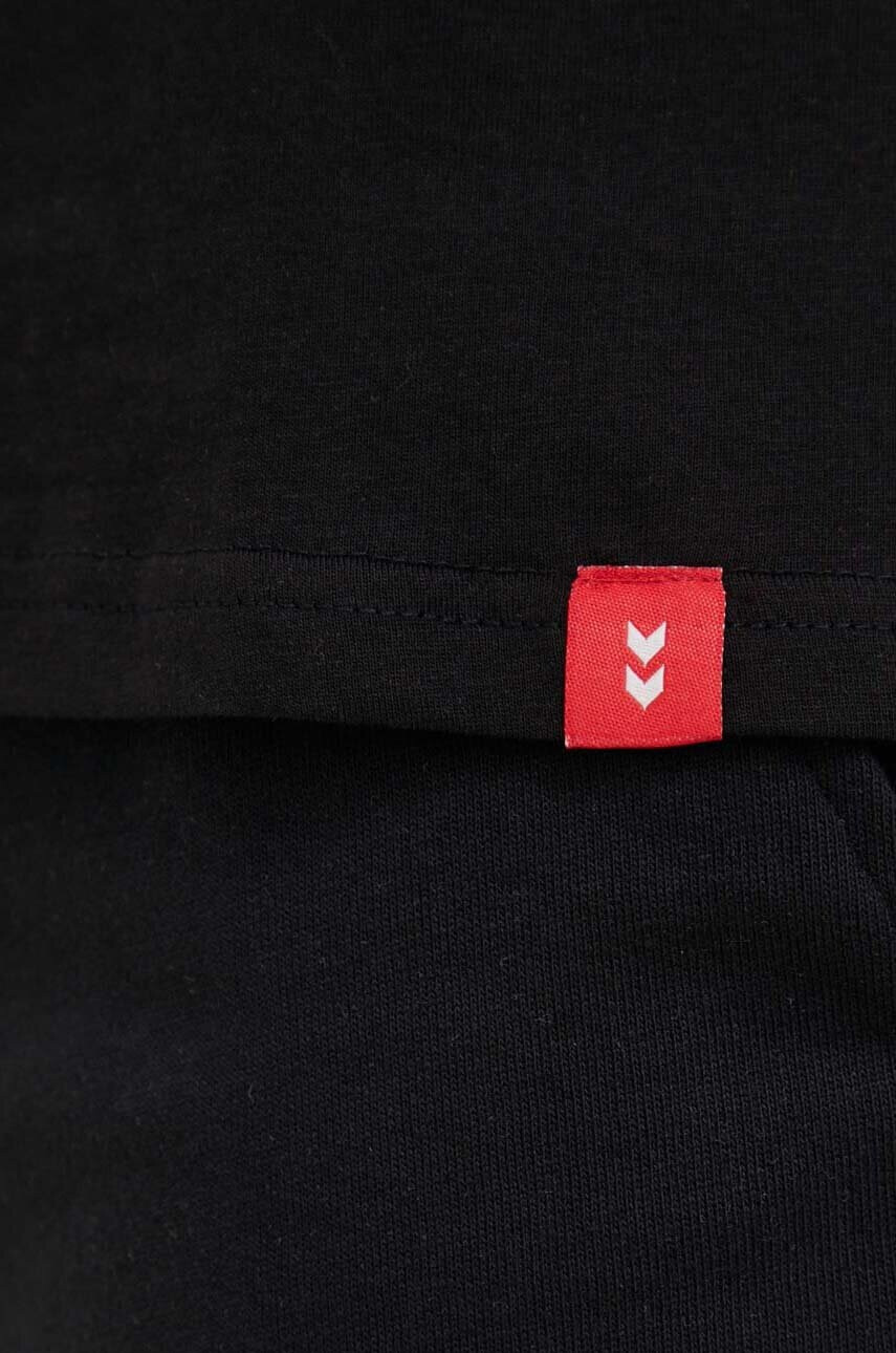 Hummel Памучна тениска в черно с принт - Pepit.bg