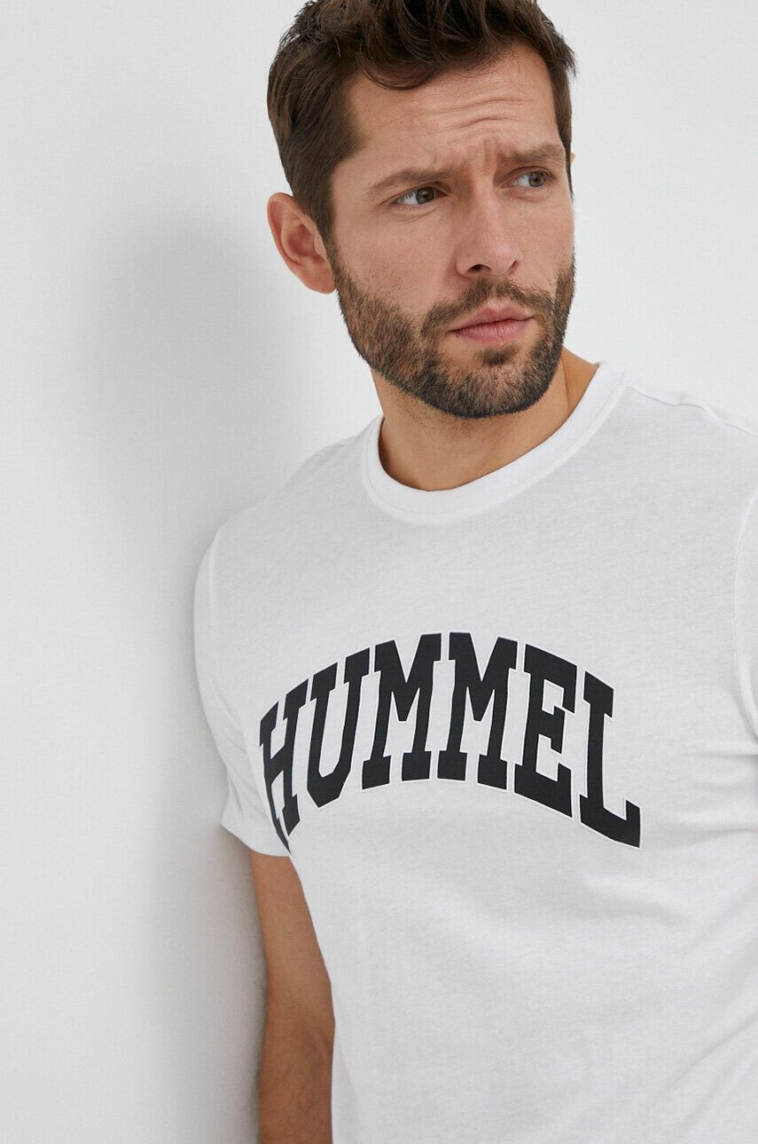 Hummel Памучна тениска в бяло с принт - Pepit.bg