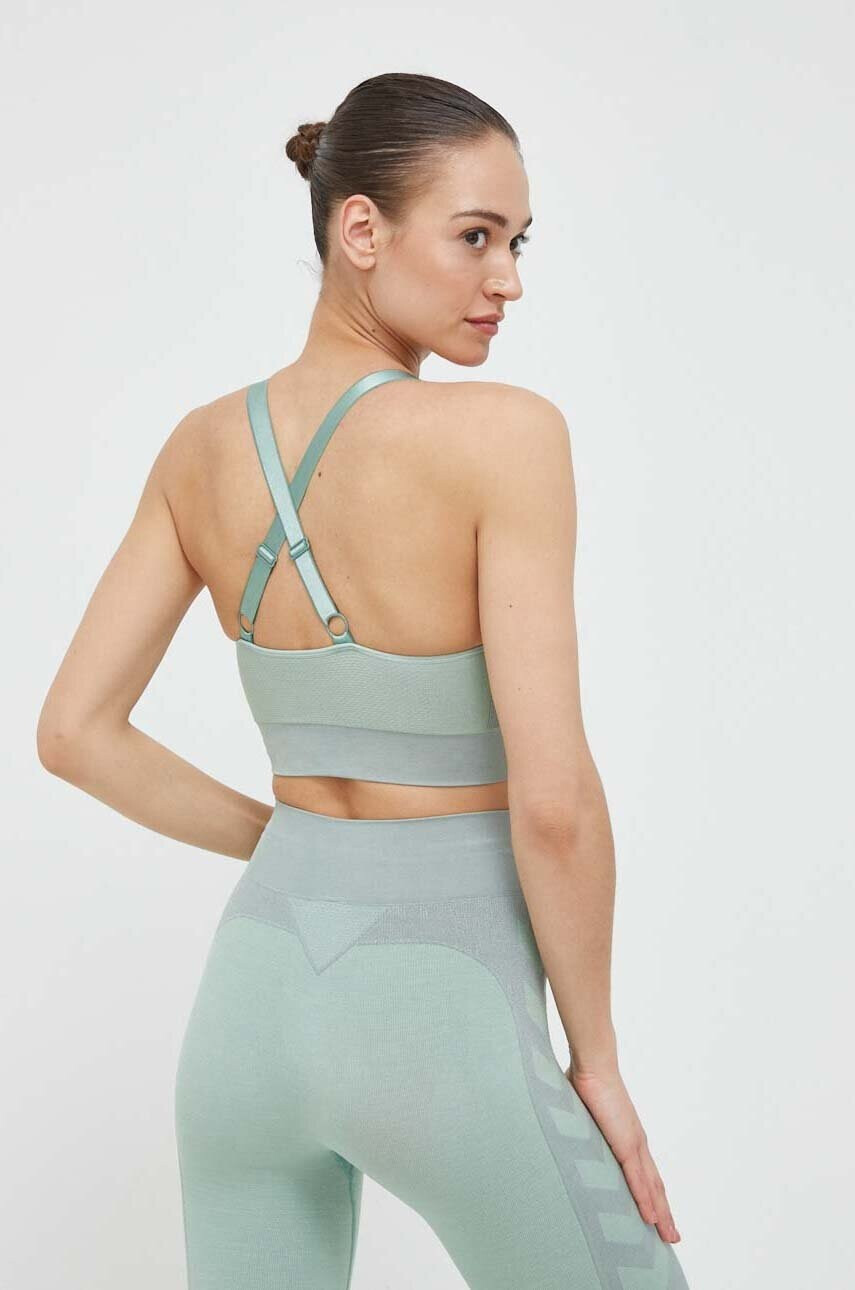 Hummel Спортен сутиен Clea в зелено с изчистен дизайн - Pepit.bg