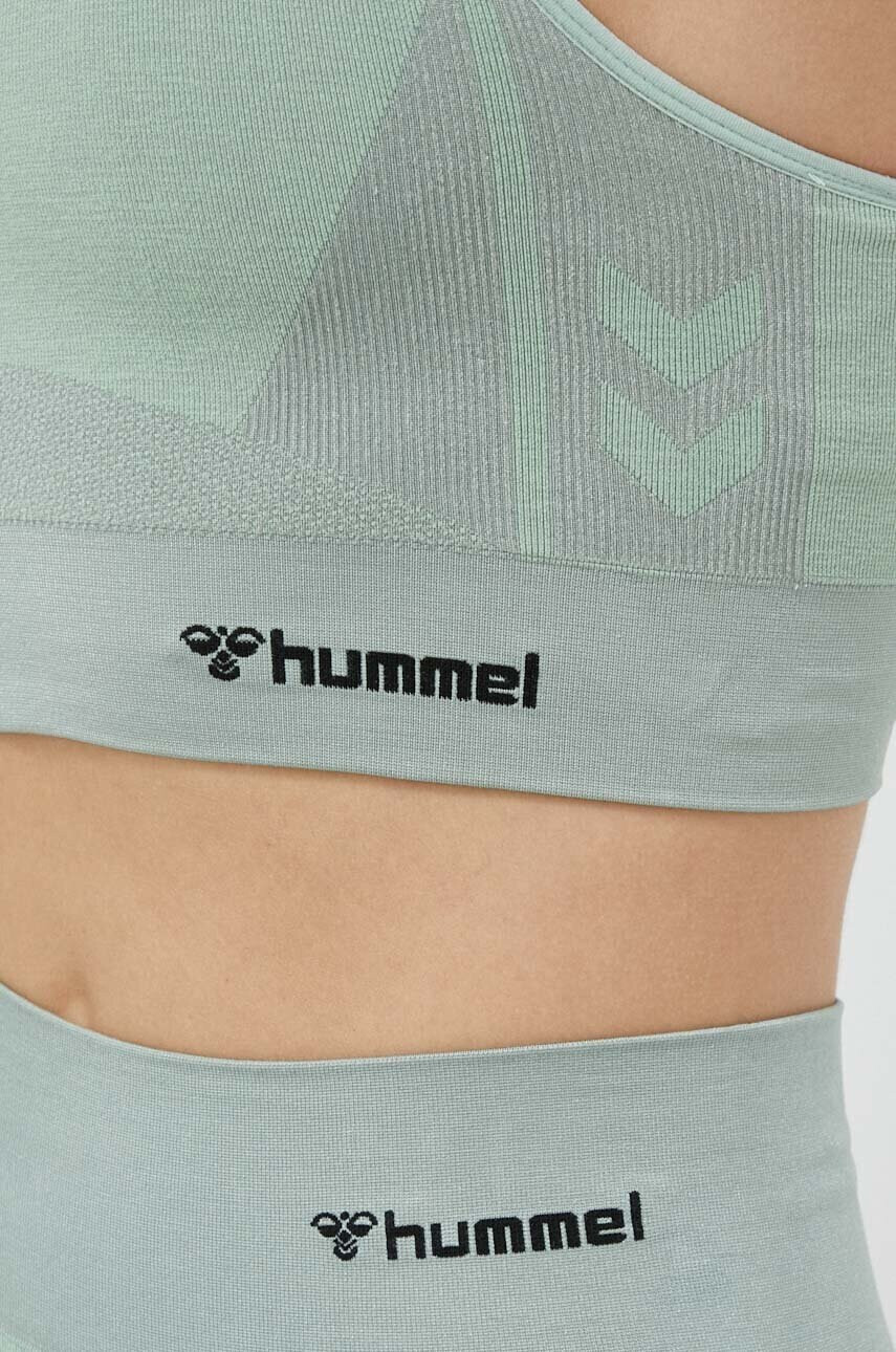 Hummel Спортен сутиен Clea в зелено с изчистен дизайн - Pepit.bg