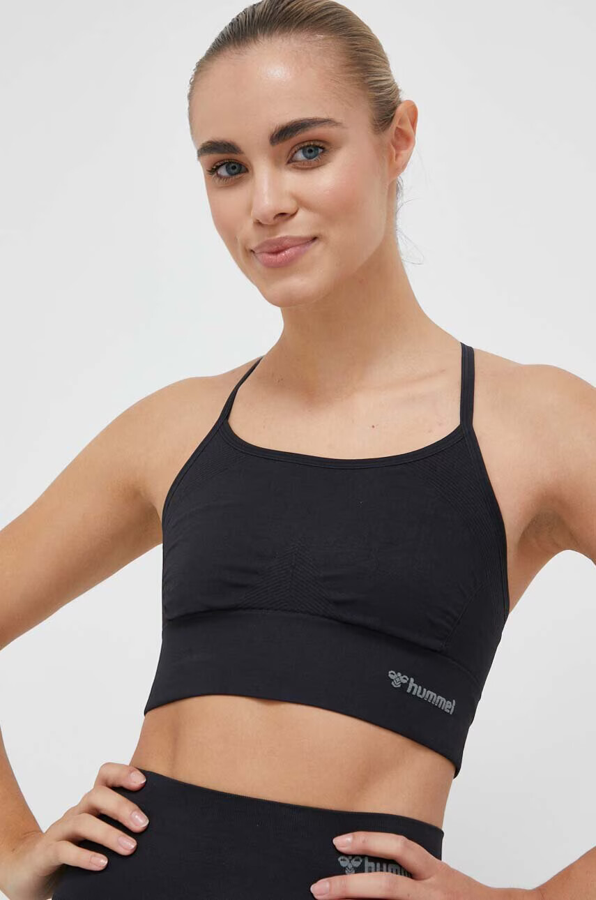 Hummel Спортен сутиен Tiffy в черно с изчистен дизайн - Pepit.bg