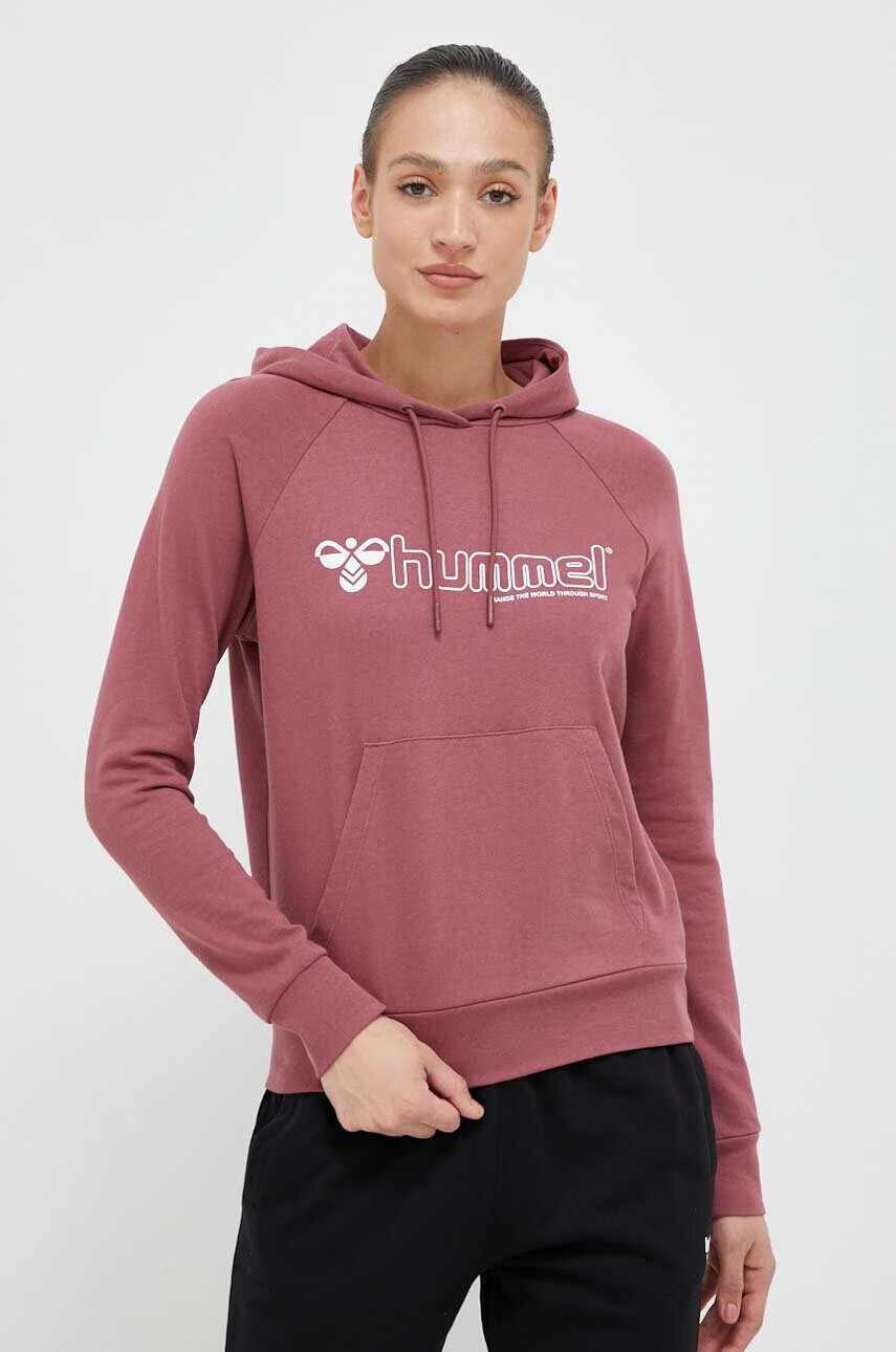 Hummel Суичър в розово с качулка с принт - Pepit.bg