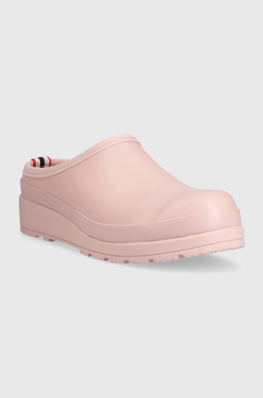 Hunter Чехли Womens Play Clog в розово с платформа WFF1002RMA - Pepit.bg