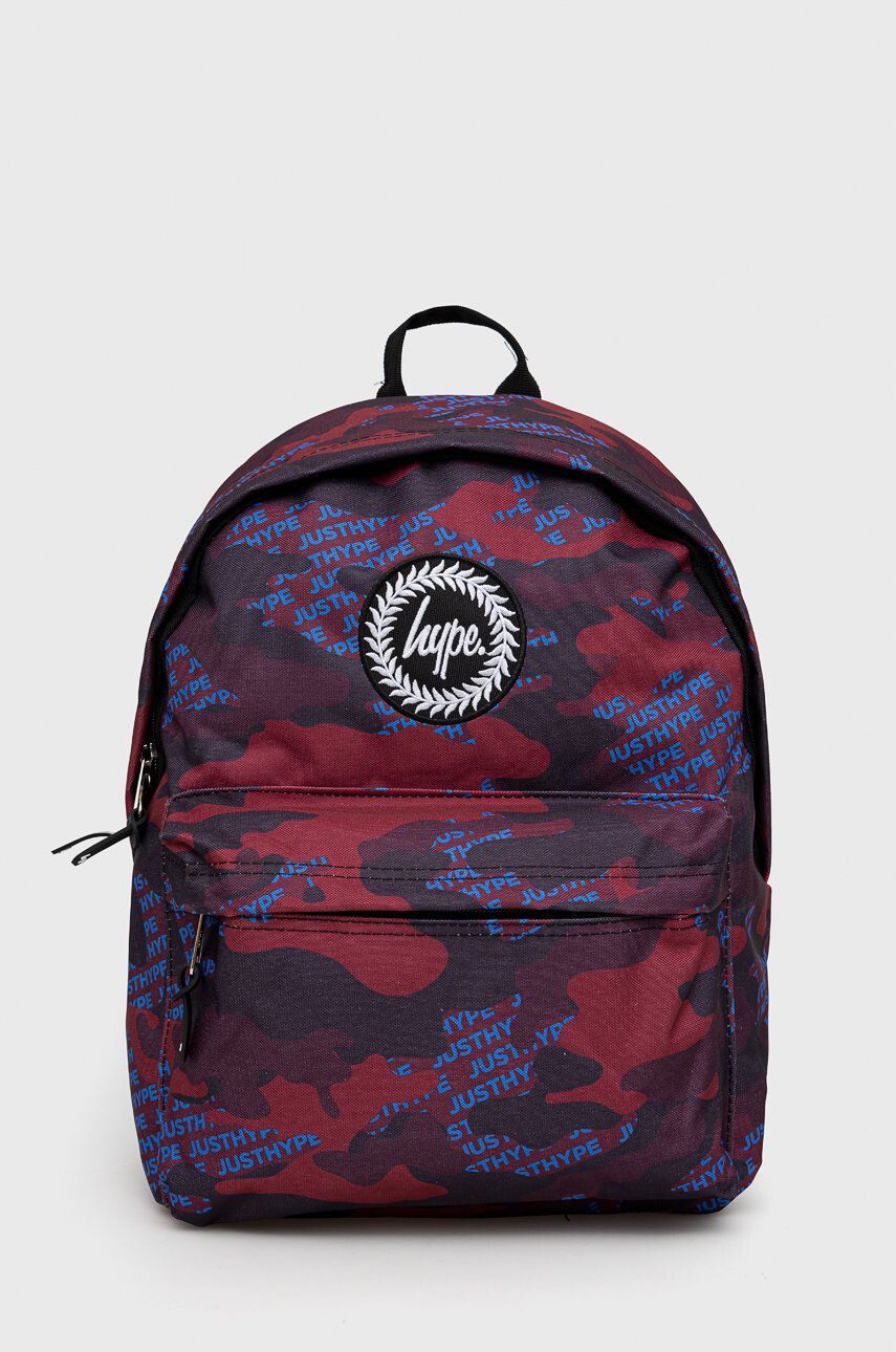 Hype Детска раница Burgundy & Blue Logo Camo Twlg-758 в бордо голям размер с десен - Pepit.bg