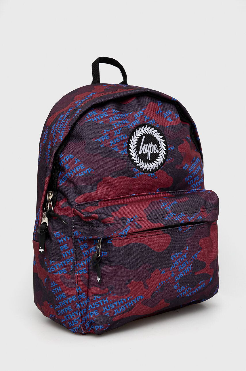 Hype Детска раница Burgundy & Blue Logo Camo Twlg-758 в бордо голям размер с десен - Pepit.bg