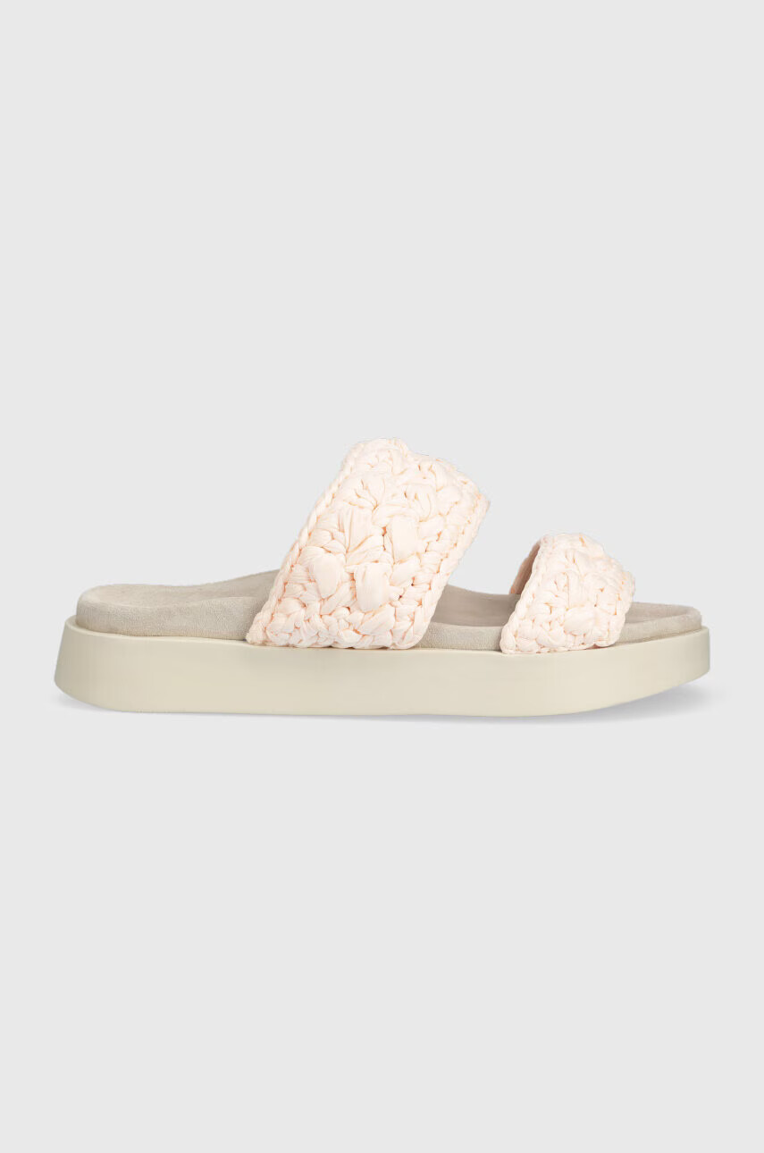 Inuikii Чехли Knitted Double Band в бежово с платформа 70804-025 - Pepit.bg
