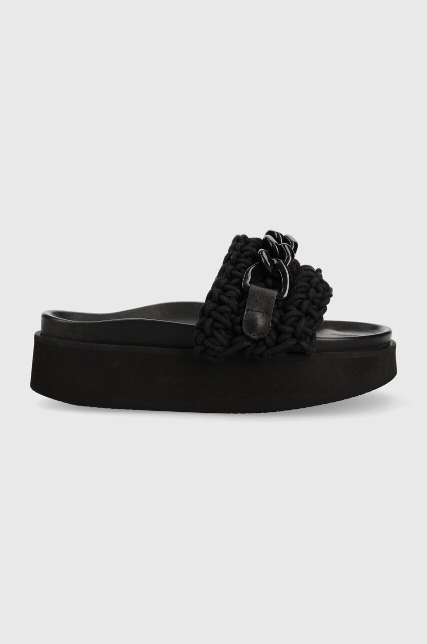 Inuikii Чехли Woven Chain Platform в черно с платформа 70103-103 - Pepit.bg