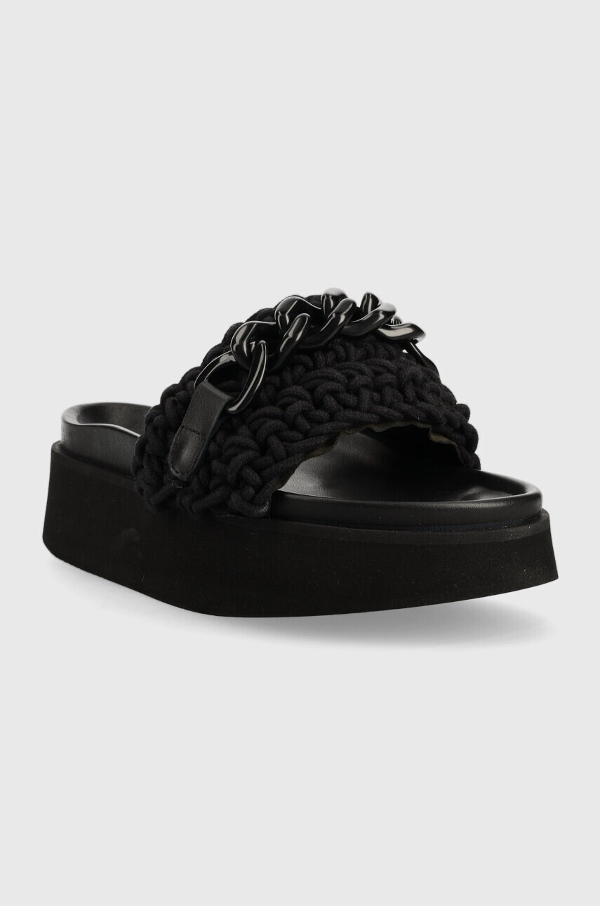 Inuikii Чехли Woven Chain Platform в черно с платформа 70103-103 - Pepit.bg