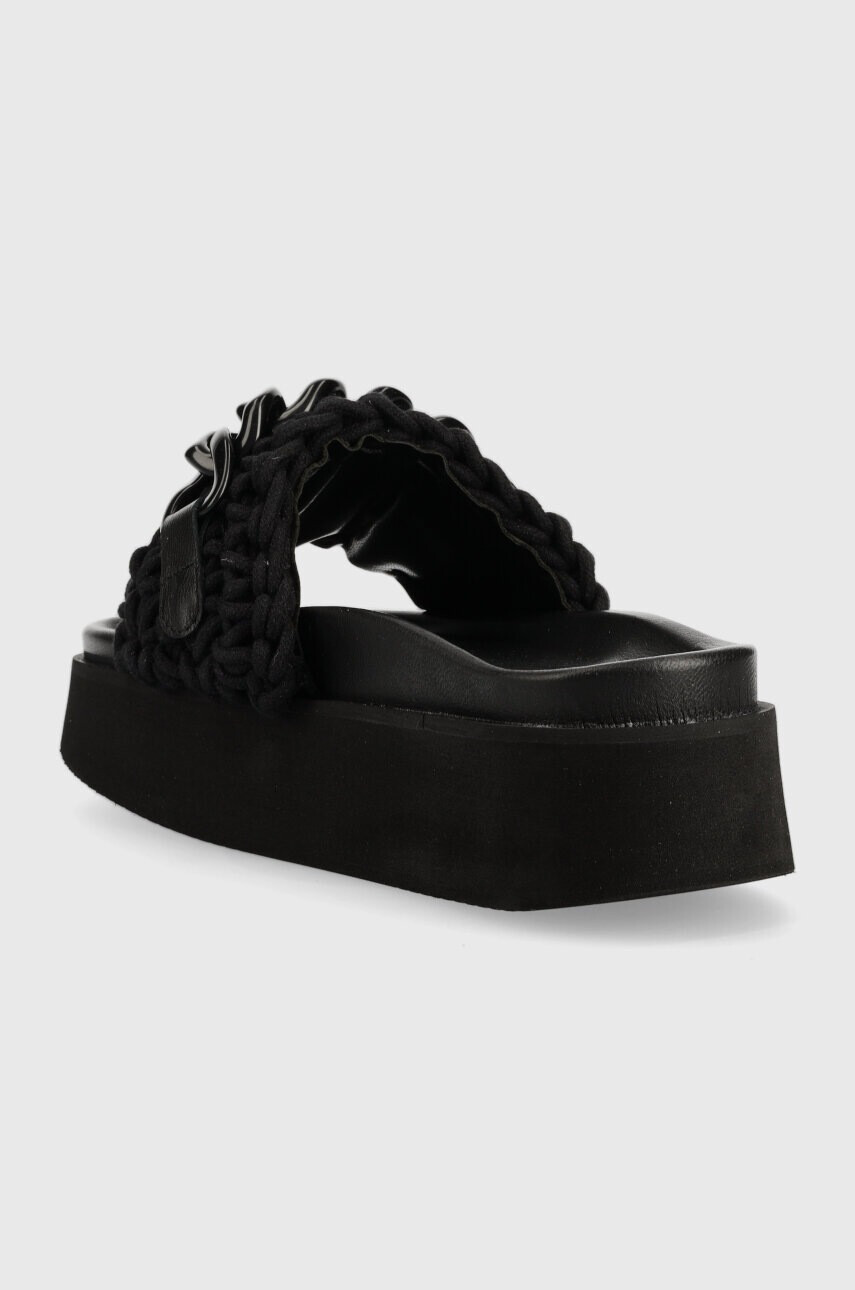 Inuikii Чехли Woven Chain Platform в черно с платформа 70103-103 - Pepit.bg
