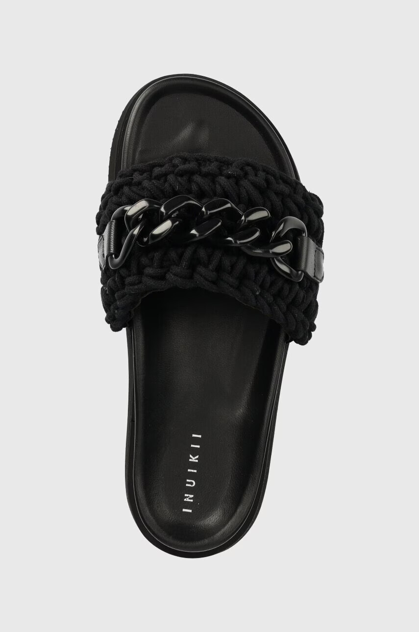 Inuikii Чехли Woven Chain Platform в черно с платформа 70103-103 - Pepit.bg