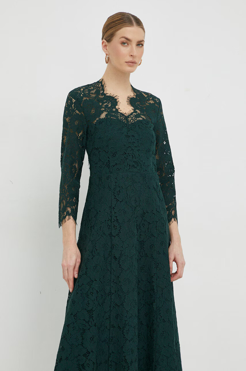 Ivy Oak Рокля в бяло дълъг модел разкроен модел - Pepit.bg