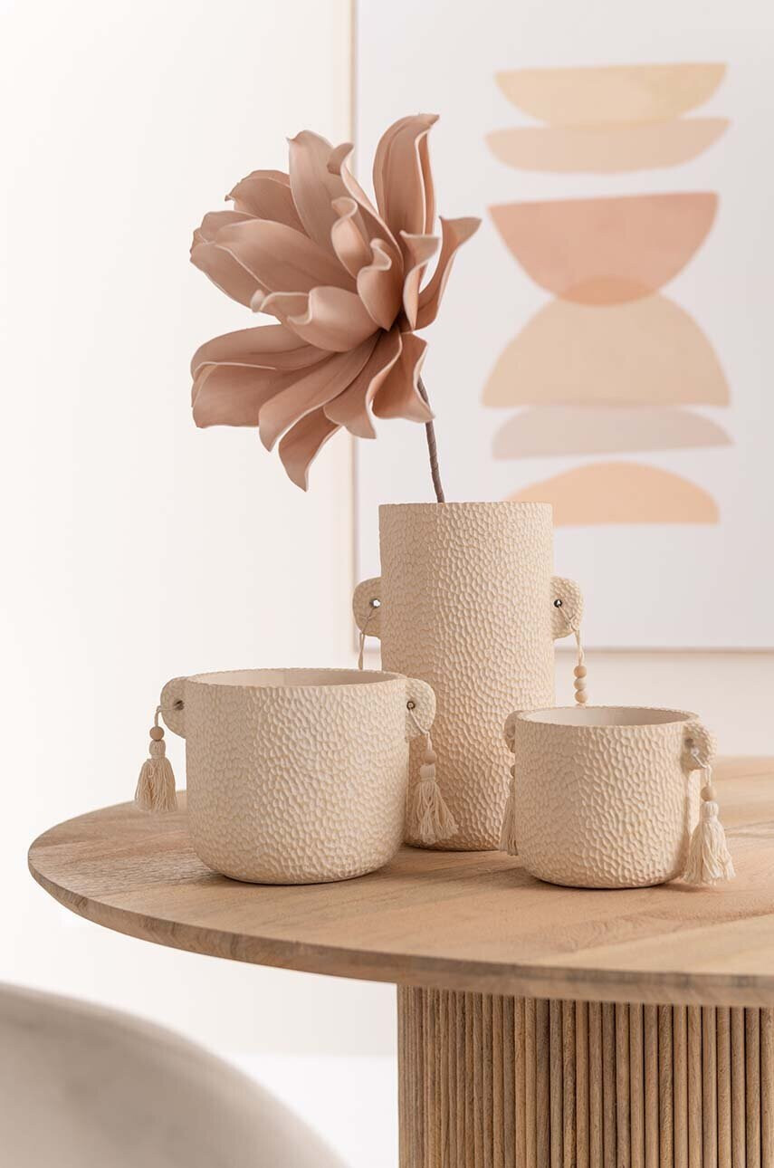 J-Line Кашпа assel Ceramic Cream Large - Pepit.bg