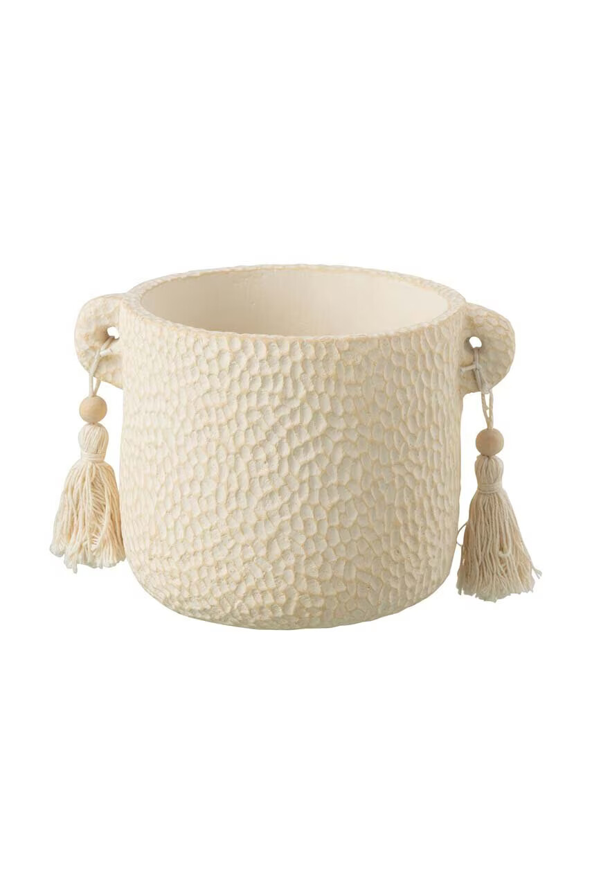 J-Line Кашпа Tassel Ceramic Cream Small - Pepit.bg