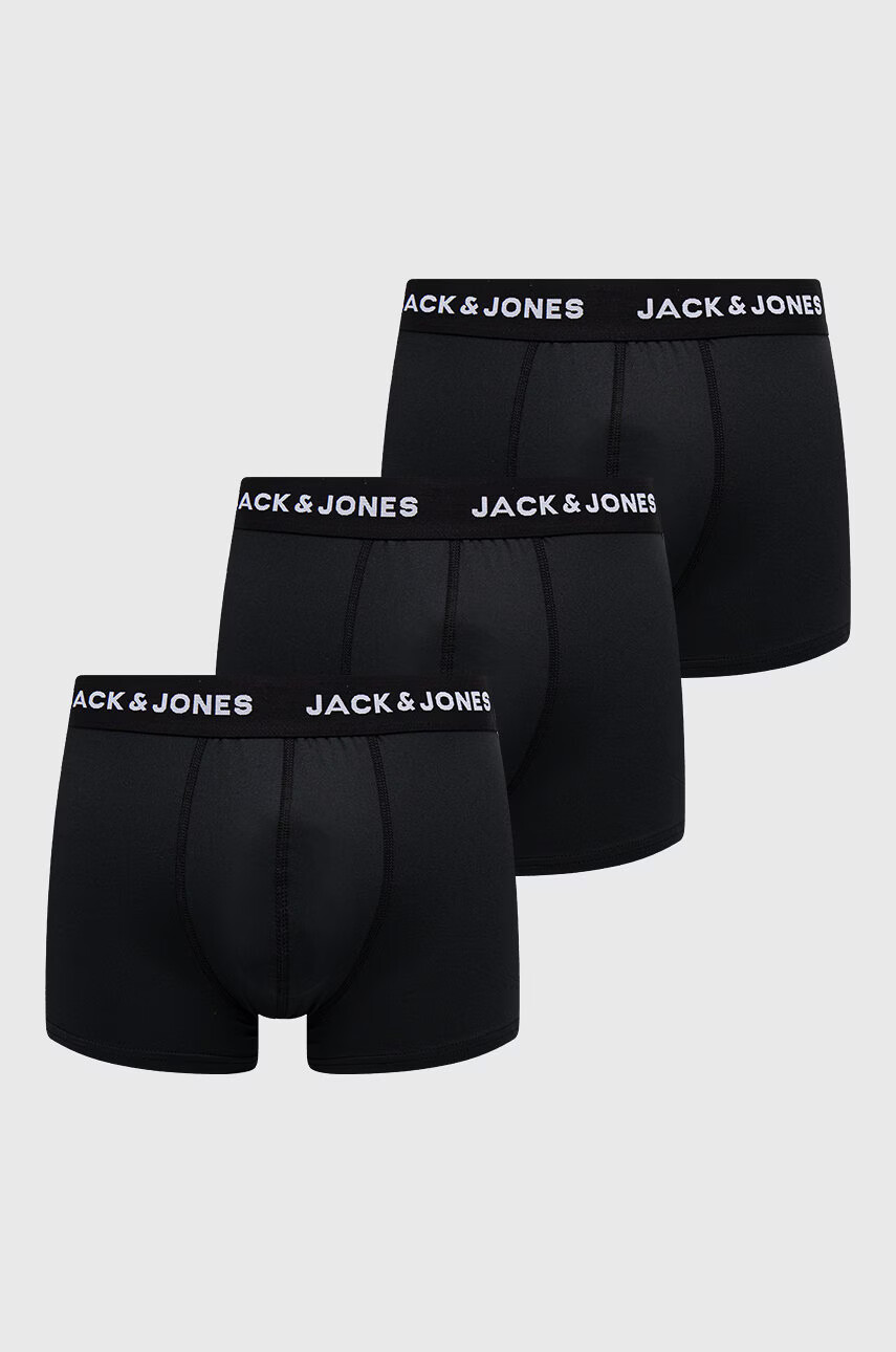 Jack & Jones Боксерки (3 чифта) мъжки в черно - Pepit.bg