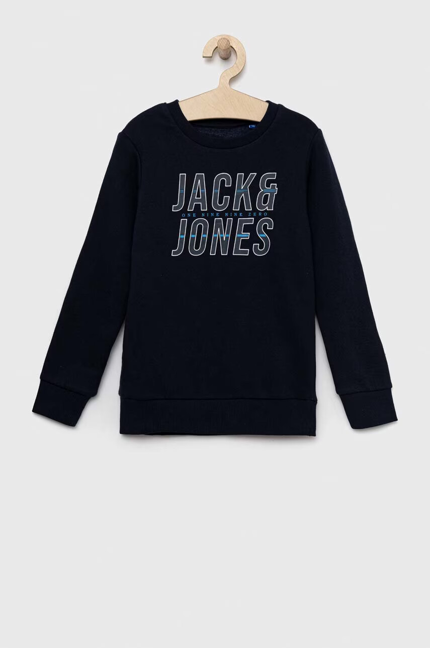 Jack & Jones Детски суичър в тъмносиньо с принт - Pepit.bg