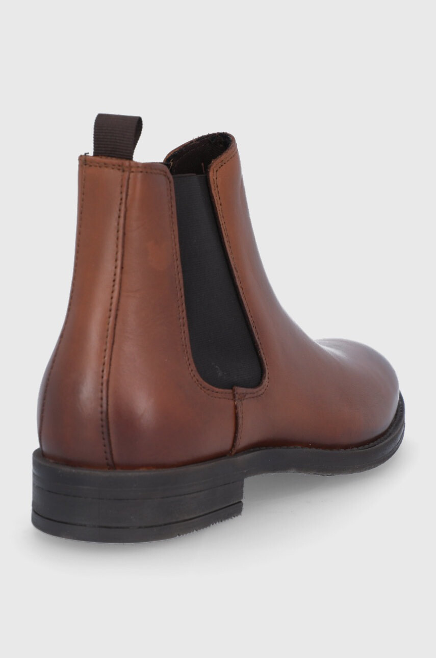 Jack & Jones Кожени боти челси мъжки в кафяво - Pepit.bg
