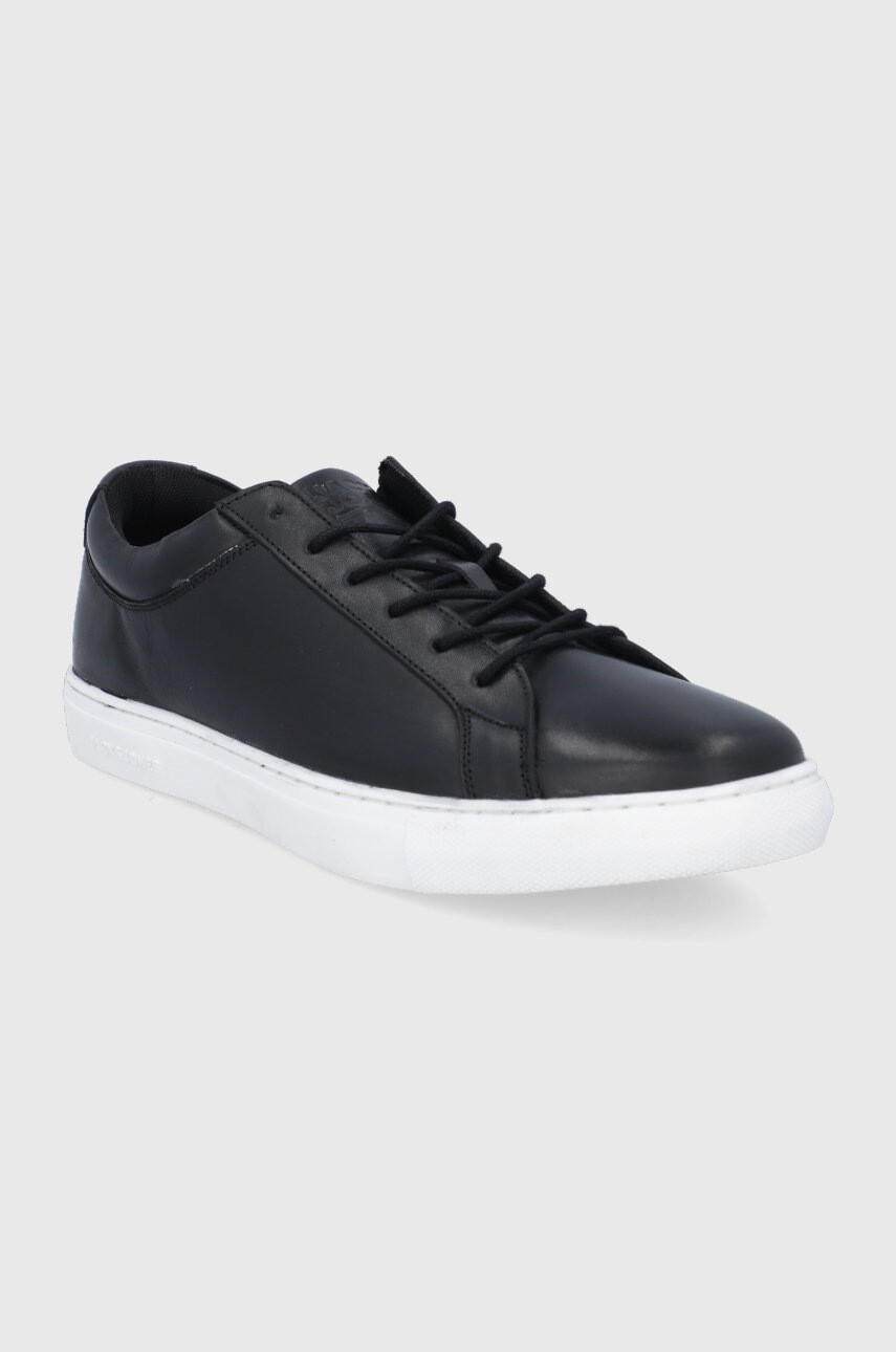 Jack & Jones Кожени обувки мъжки в сиво - Pepit.bg