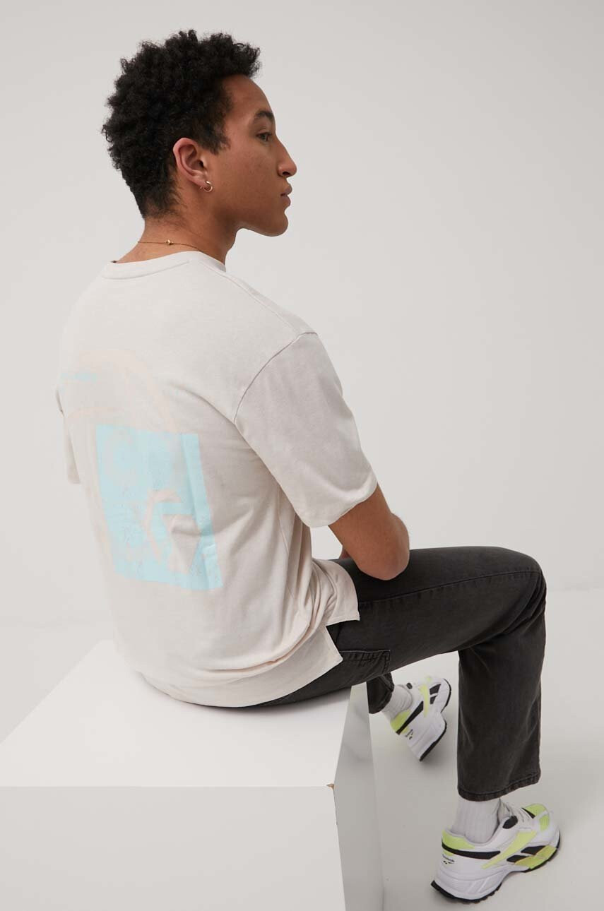 Jack & Jones Памучна тениска в бежово с принт - Pepit.bg