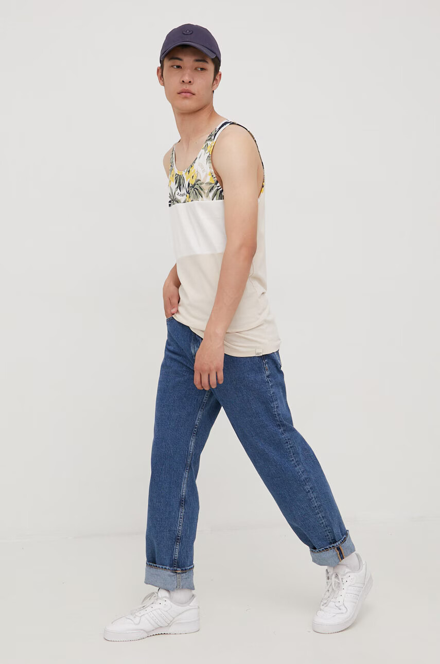 Jack & Jones Памучна тениска в бежово - Pepit.bg