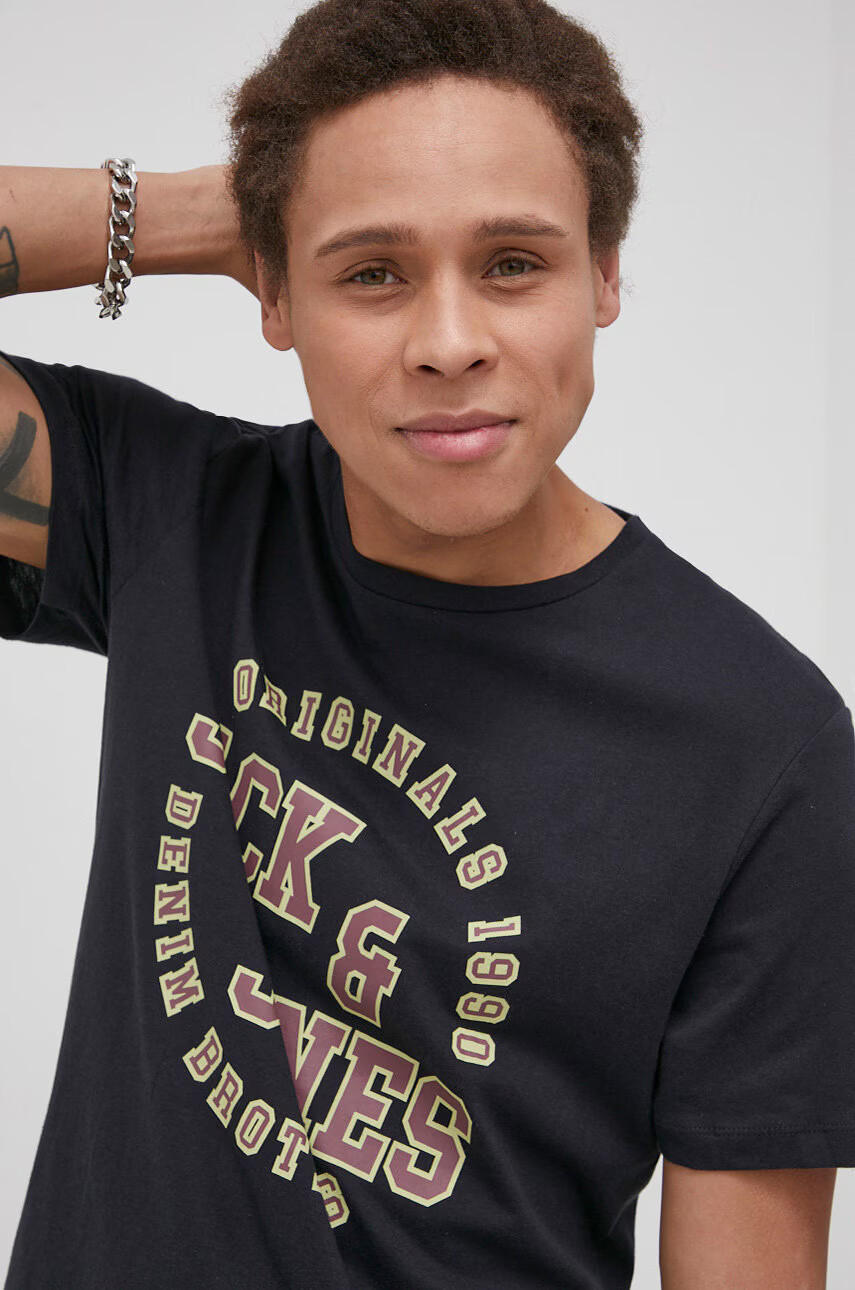 Jack & Jones Памучна тениска с принт - Pepit.bg