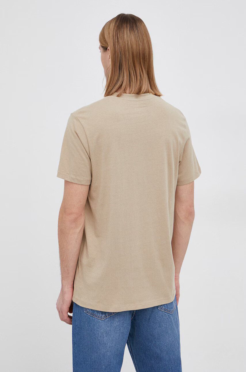 Jack & Jones Памучна тениска в бежово с принт - Pepit.bg
