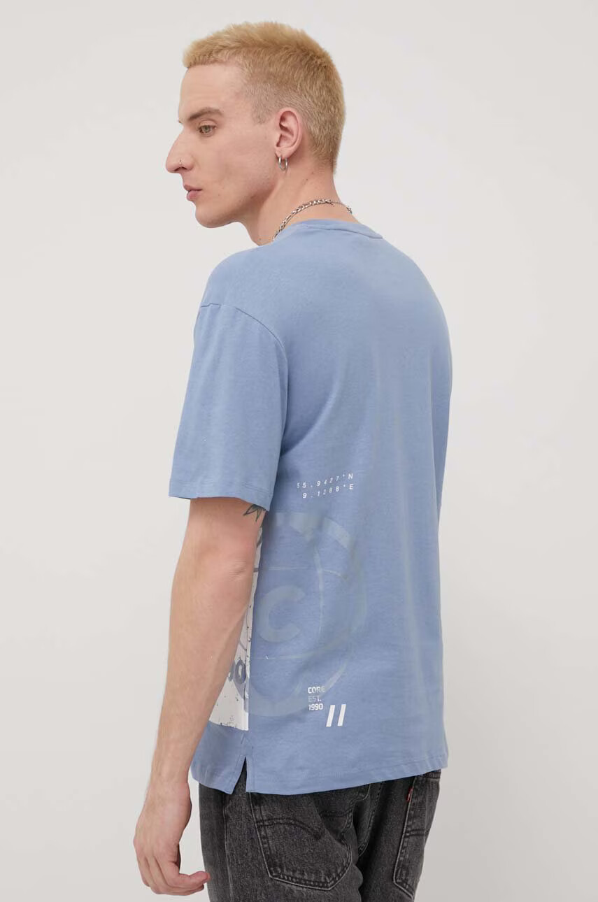 Jack & Jones Памучна тениска в лилаво с принт - Pepit.bg