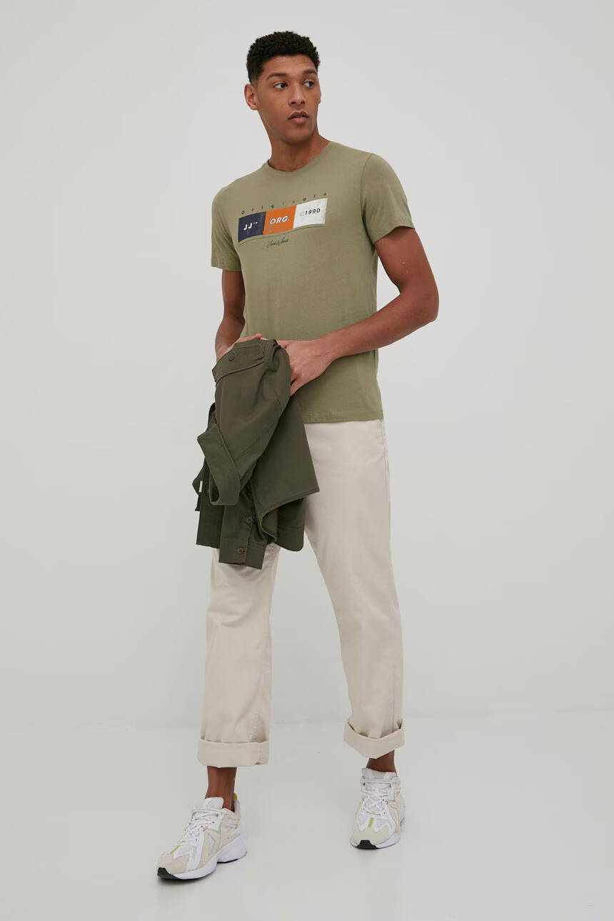 Jack & Jones Памучна тениска с апликация - Pepit.bg