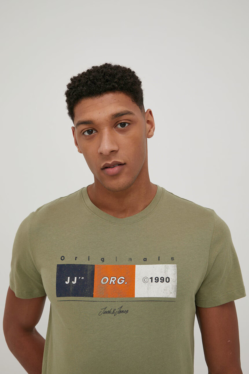Jack & Jones Памучна тениска с апликация - Pepit.bg