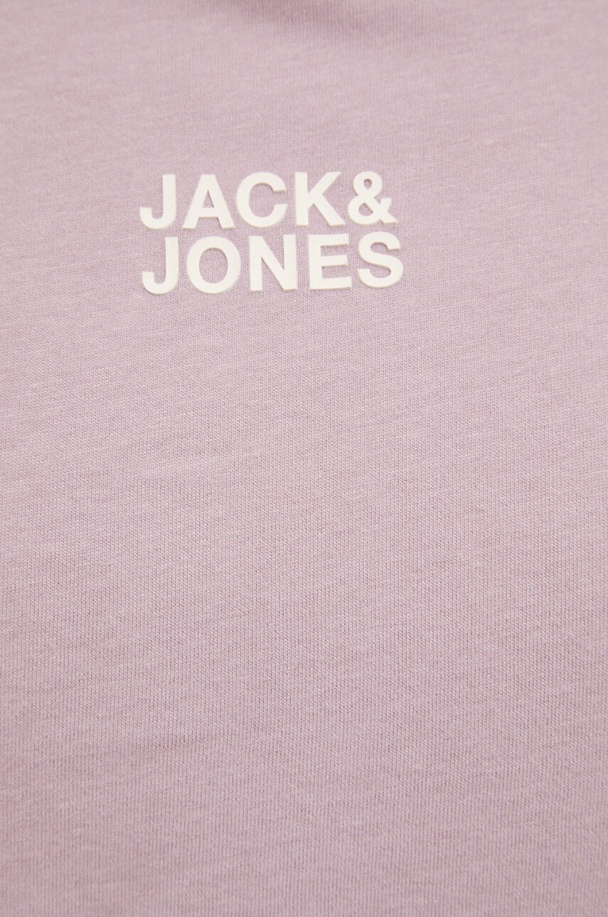 Jack & Jones Памучна тениска в лилаво с принт - Pepit.bg