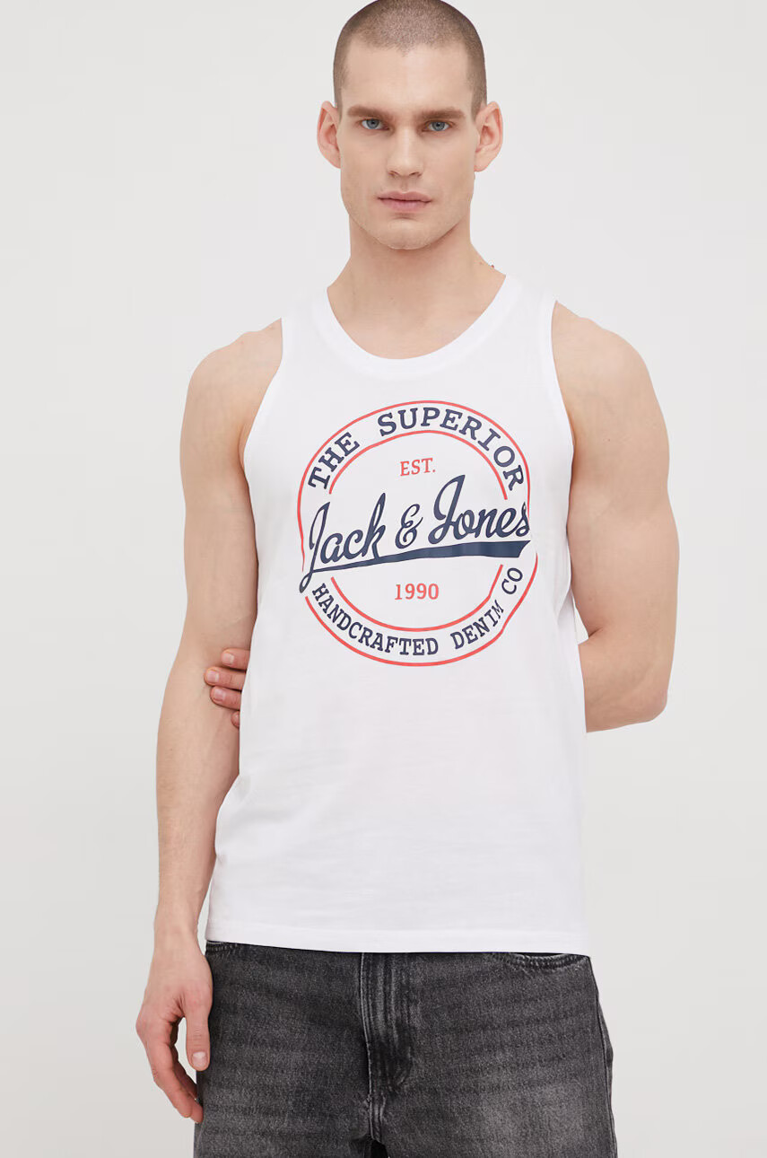 Jack & Jones Памучна тениска в бяло - Pepit.bg
