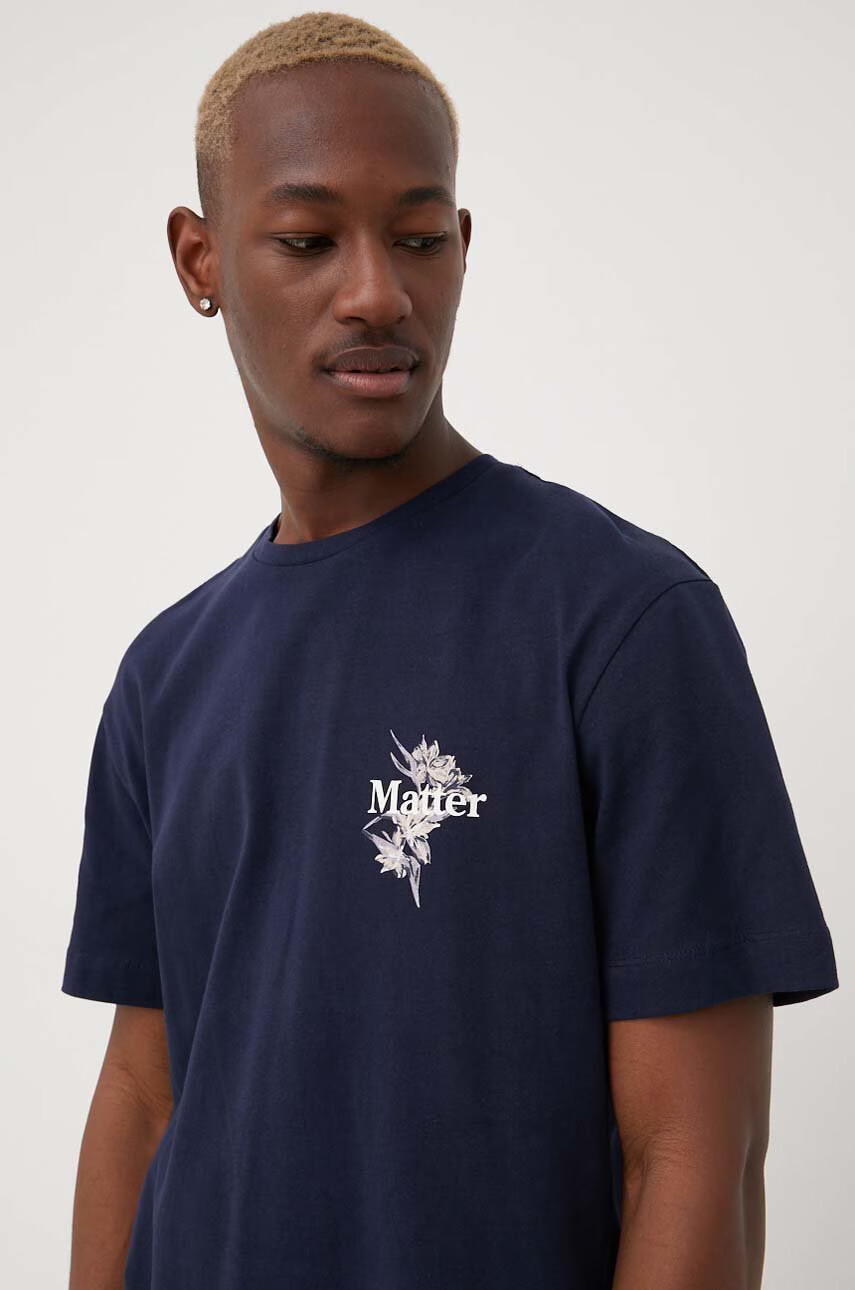 Jack & Jones Памучна тениска в тъмносиньо с принт - Pepit.bg