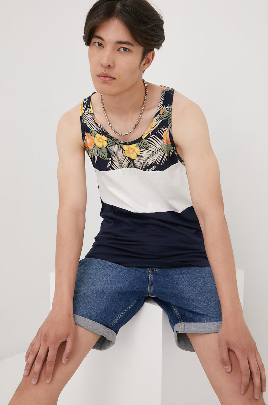 Jack & Jones Памучна тениска в тъмносиньо - Pepit.bg