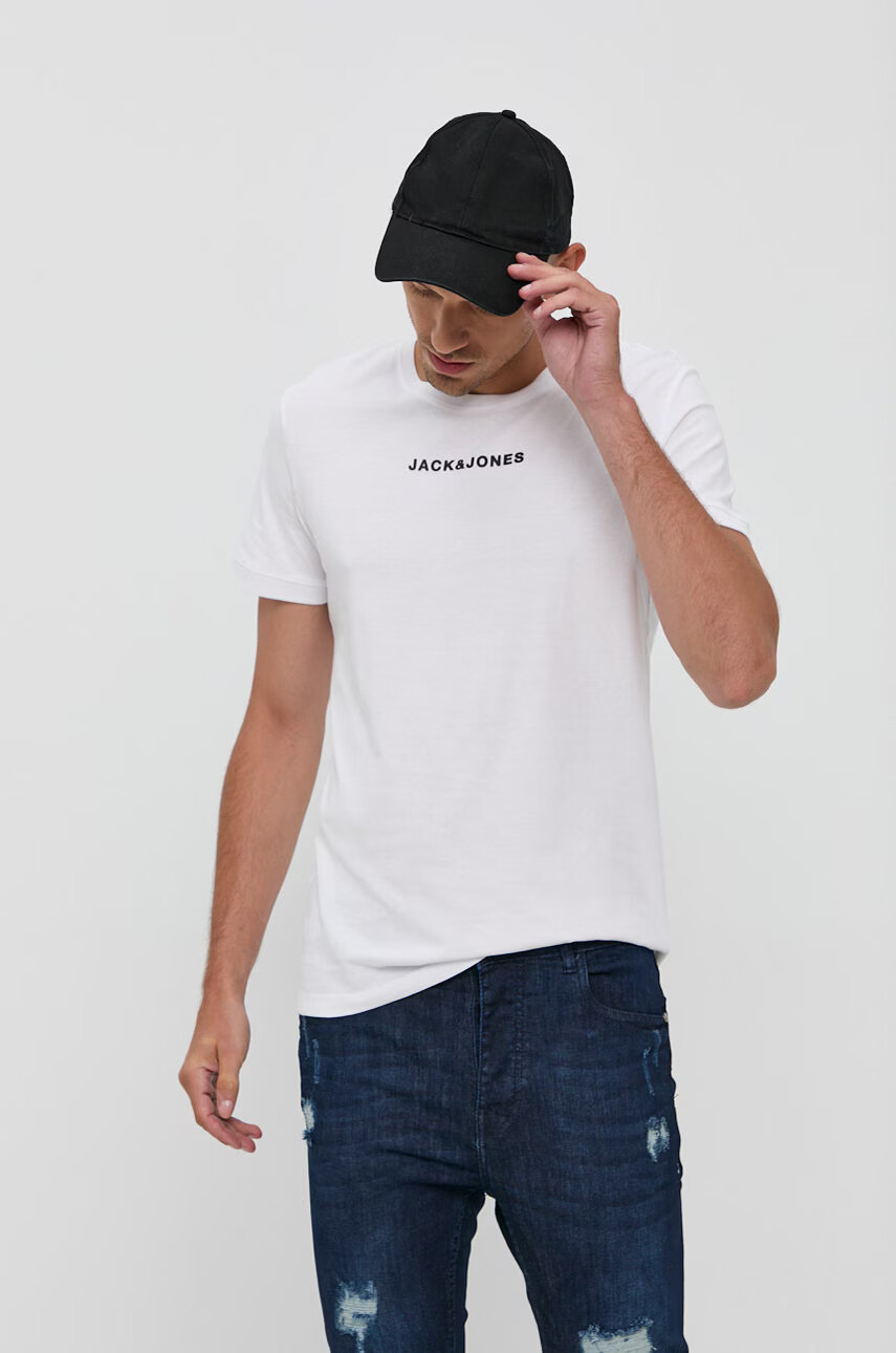 Jack & Jones Памучна тениска в зелено с принт - Pepit.bg