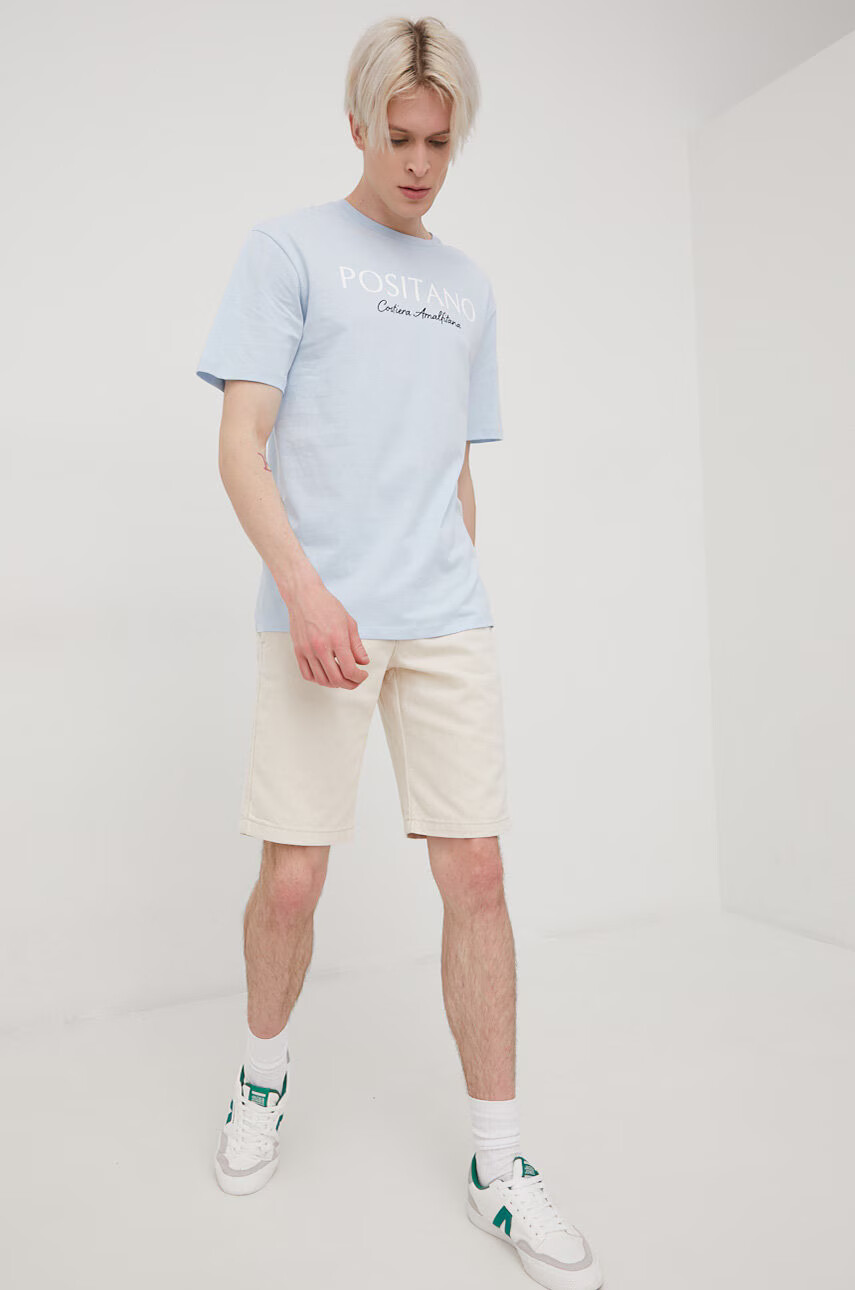 Jack & Jones Памучна тениска в лилаво с принт - Pepit.bg