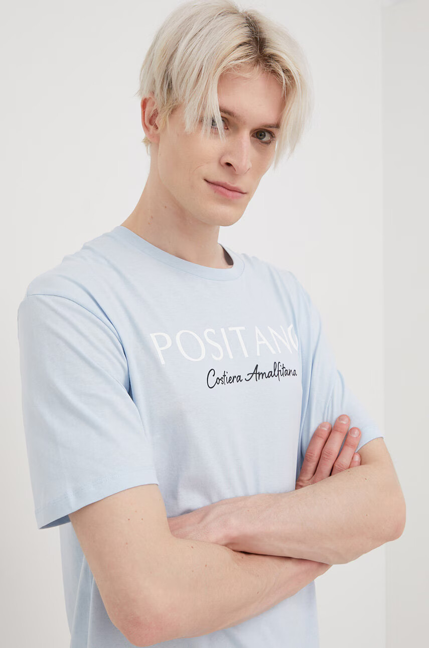 Jack & Jones Памучна тениска в лилаво с принт - Pepit.bg