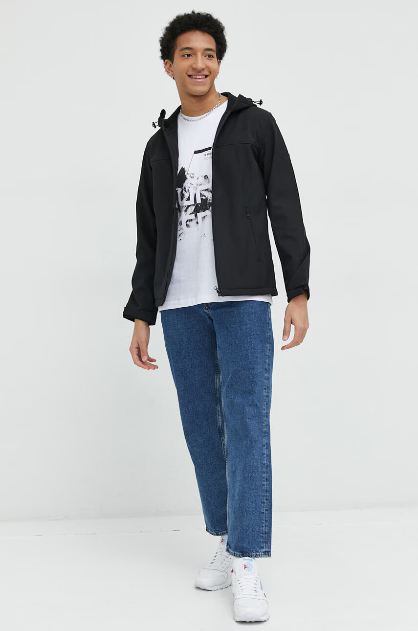 Jack & Jones Памучна тениска в бяло с десен - Pepit.bg