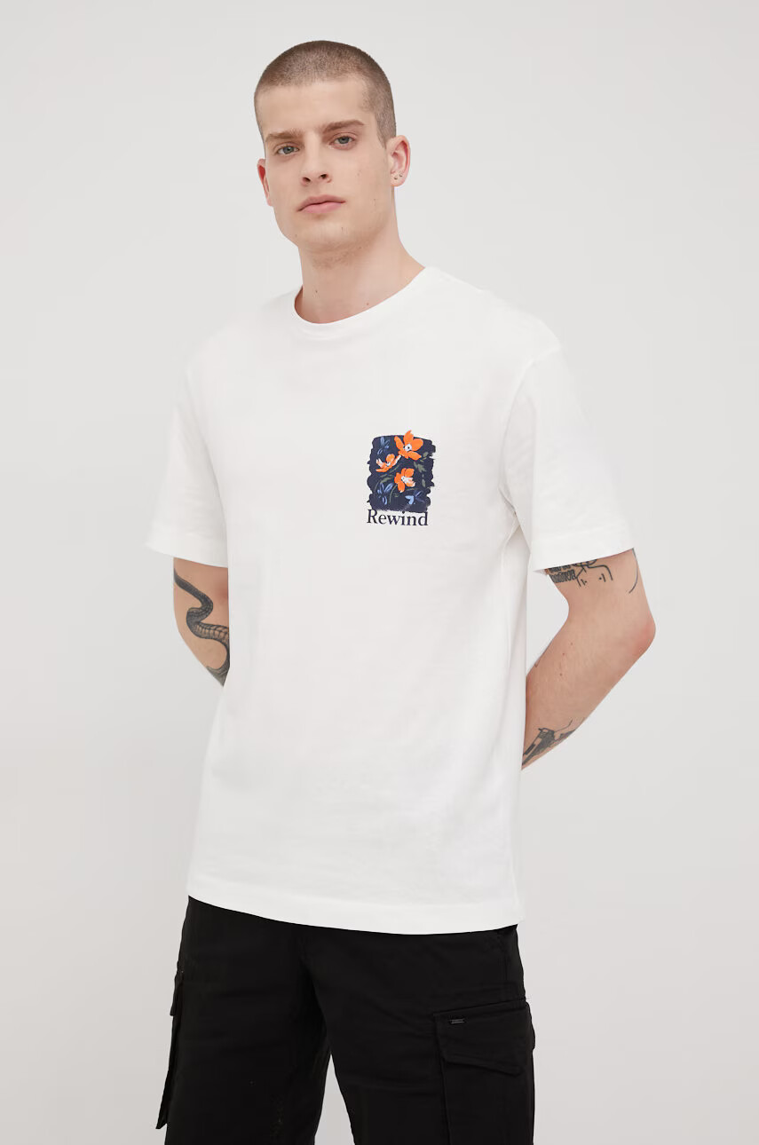 Jack & Jones Памучна тениска в бежово с принт - Pepit.bg