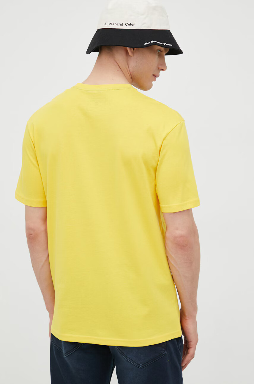 Jack & Jones Памучна тениска в жълто с принт - Pepit.bg