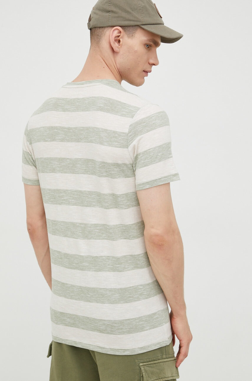 Jack & Jones Памучна тениска в зелено с десен - Pepit.bg