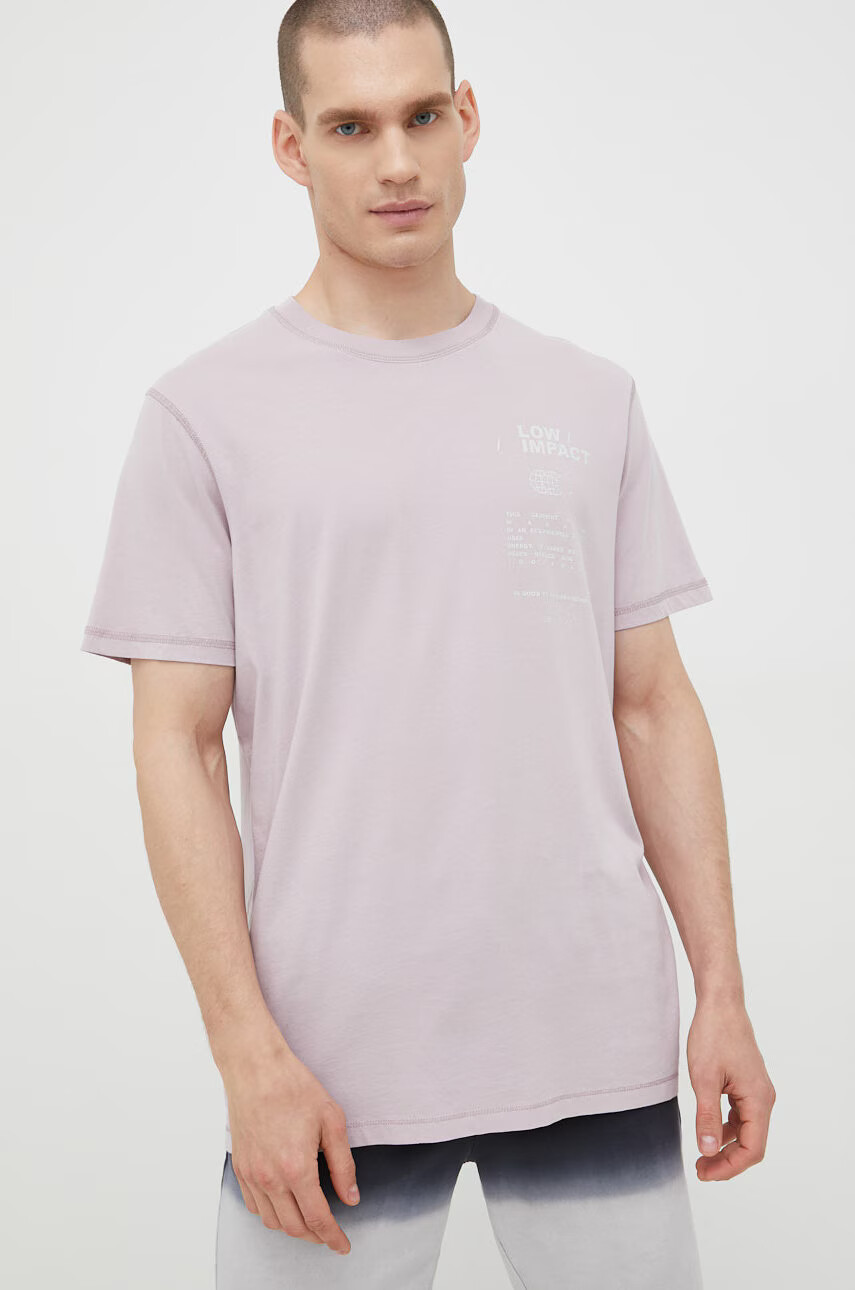 Jack & Jones Памучна тениска в лилаво с принт - Pepit.bg