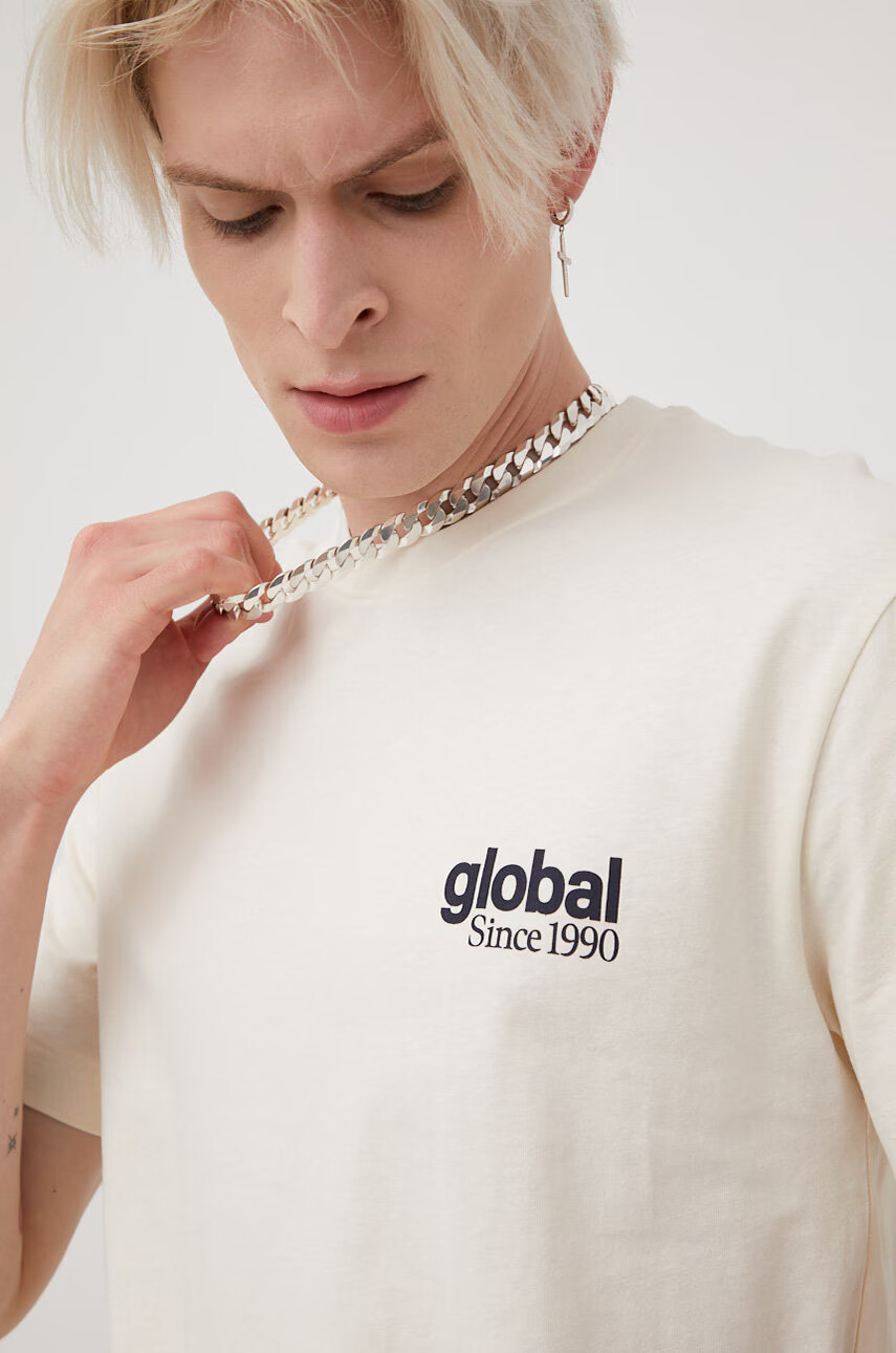 Jack & Jones Памучна тениска в бежово с принт - Pepit.bg